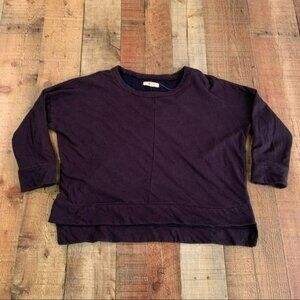 Madewell womens size S oversized dolman crew neck pullover sweatshirt navy blue